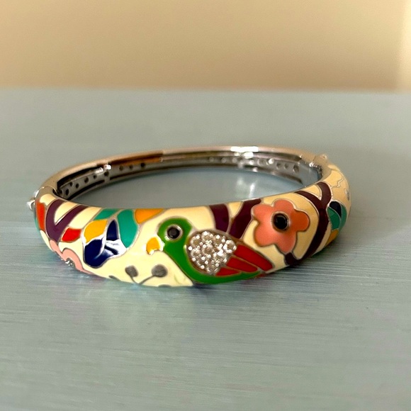 BELLE ETOILE PARROT 🦜 BANGLE BRACELET 925 STERLING SILVER EUC FINAL PRICE💥 - Picture 10 of 10